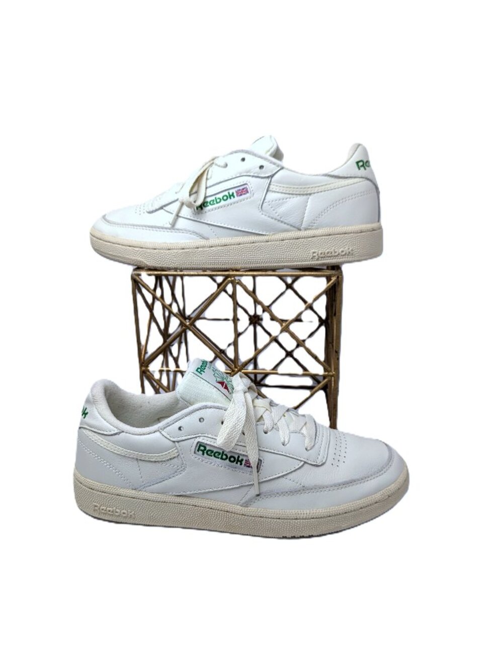 NWOT Reebok Club C 85 Vintage Men's White w/ Teal Green Logos Sneakers 8.5